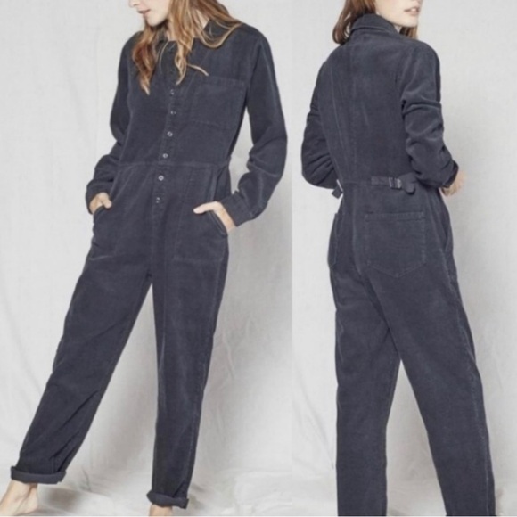 Outerknown Pants - Outerknown Outpost Jumpsuit S Corduroy Black Long Sleeve Hemp Organic Coveralls